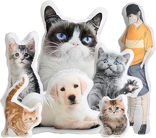 Seamaid Almohada personalizada con imagen (perro, gato, cuerpo, ídolo, otros) almohada con forma de impresión dúplex 3D, regalo creativo para