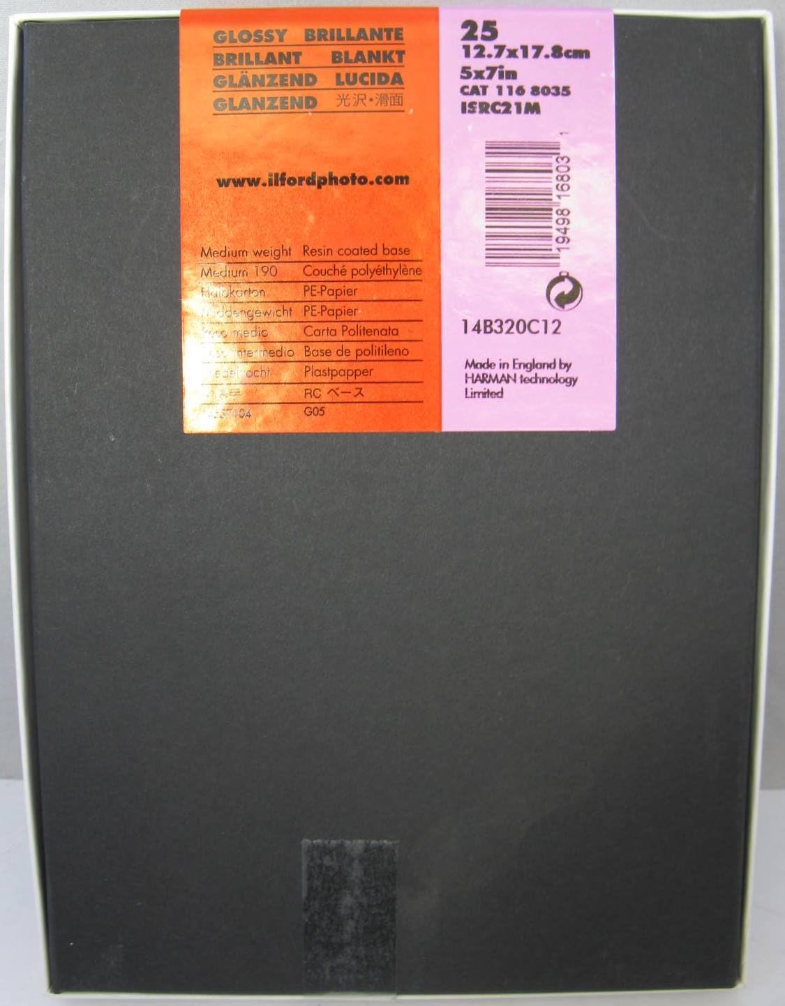 Ilford Ilfospeed RCデラックス樹脂コーティングブラック&amp;ホワイトEnlarging用紙 &ndash; 5 x 7 &