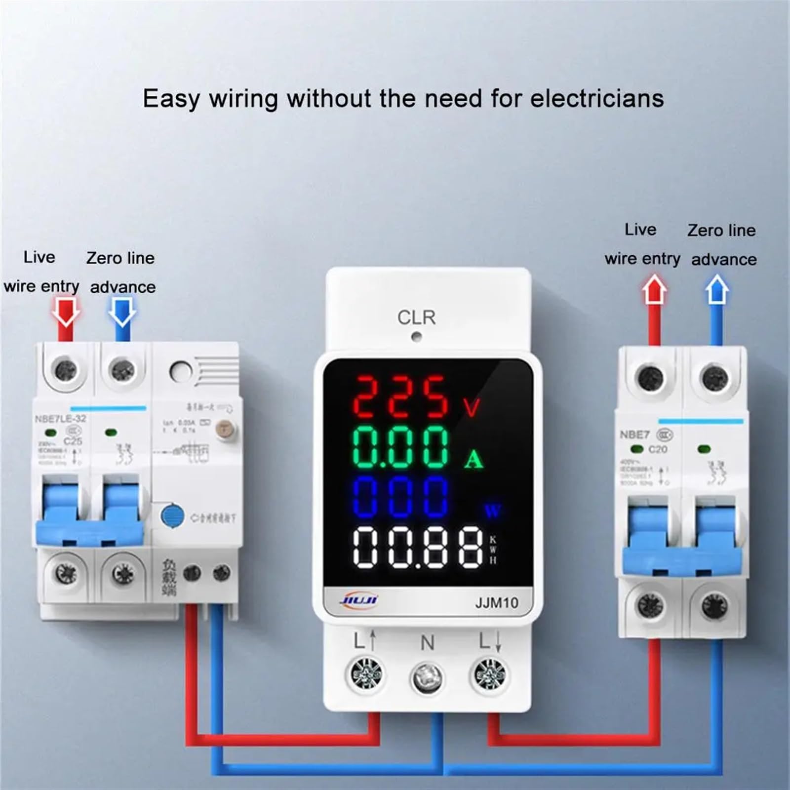 1 ~ 10 sztuk 110 V 220 V 100 A prąd KWH monitor energii elektrycznej miernik VOLT AMP woltomierz amperomierz szyna din