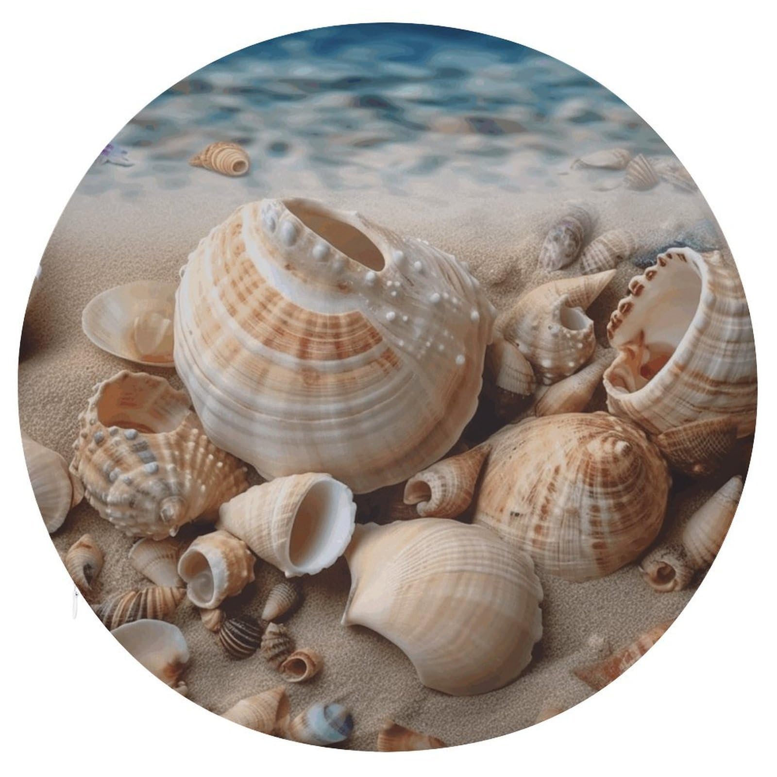 Adfgyerh Style Seashells By The Seashore Cushion Memory Foam Pillow Core，Seat Cushion Detachable Design，Chair Cushions Suitable For All Seasons, And Can Be Used In Offices, Dining Rooms, Homes, And Other Settings.
