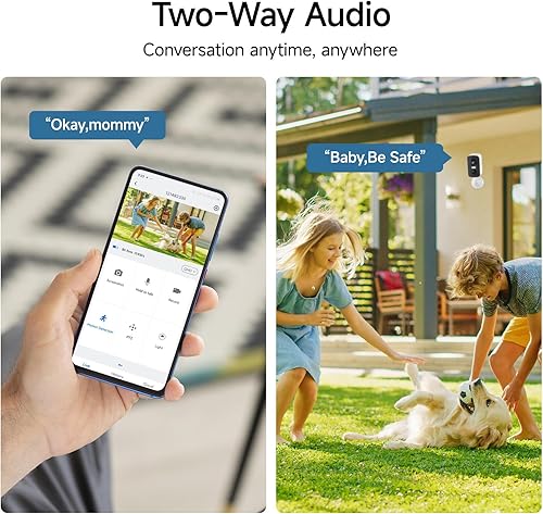 Miniatura 7 de fanxiang Cámara de seguridad inalámbrica 2K con batería recargable para exteriores, WiFi, rotación panorámica de 300, detección de movimiento AI,