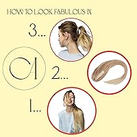 Vista 4 de CAISHA Extensiones de clip de cola de caballo de 20 pulgadas con pinza de mariposa recta marrón rubio mezcla H157