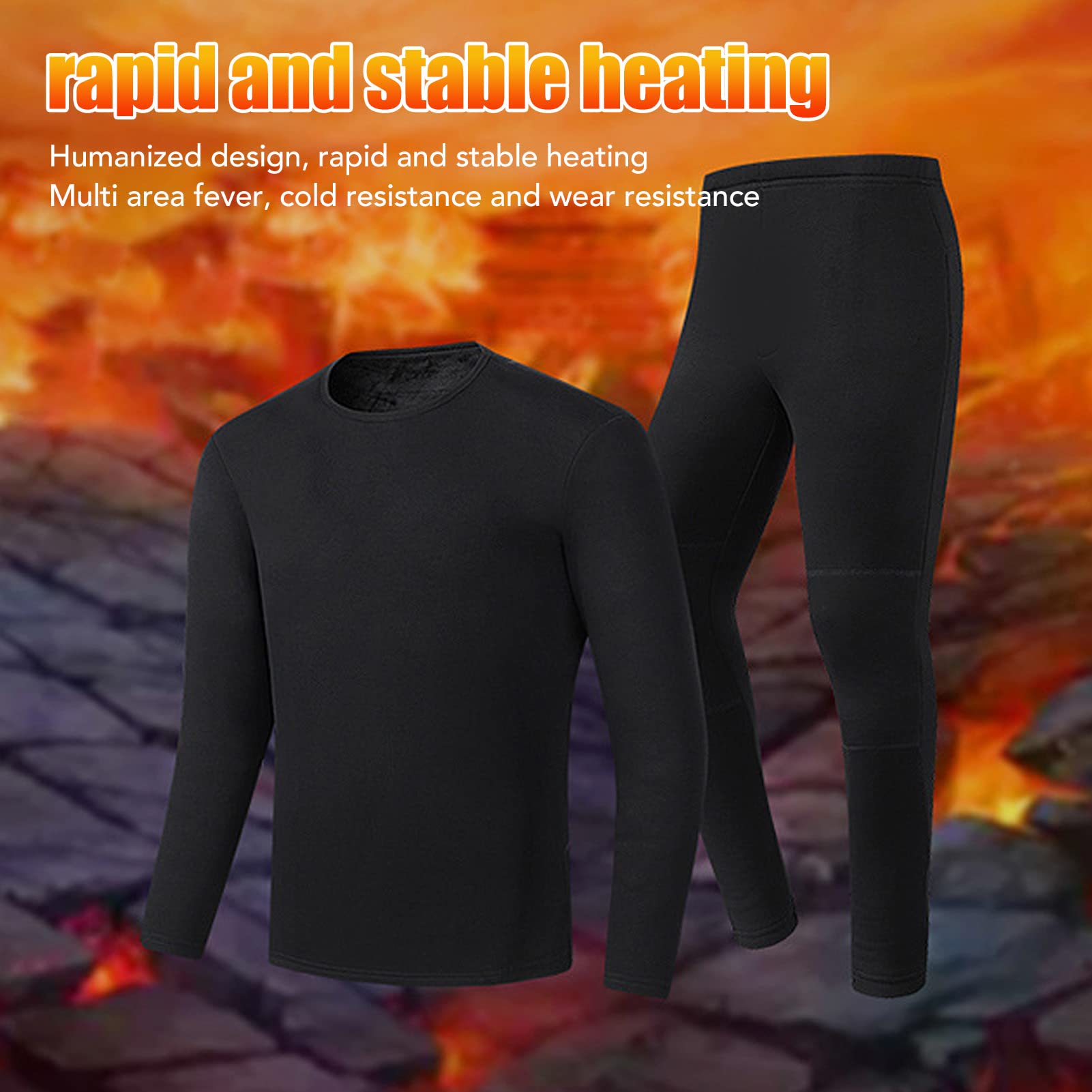 Set Intimo per Riscaldamento Elettrico Regolabile in Fibra di Carbonio per Sport Invernali Escursionismo Sci 1 Set