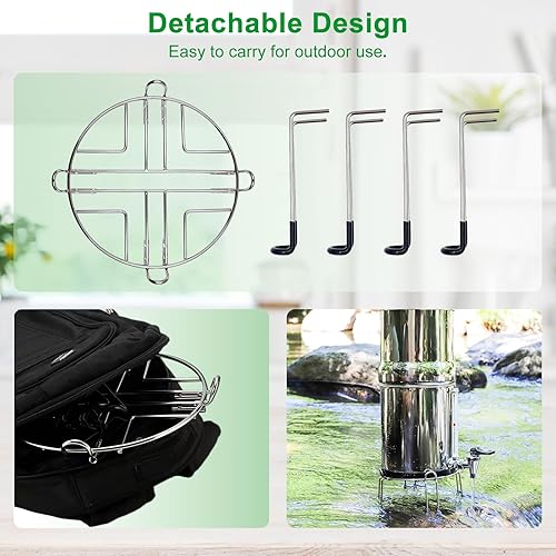 Miniatura 5 de airkitrep Soporte de acero inoxidable para Berkey, soporte de filtro de agua desmontable con patas antideslizantes de goma, compatible con Berkey