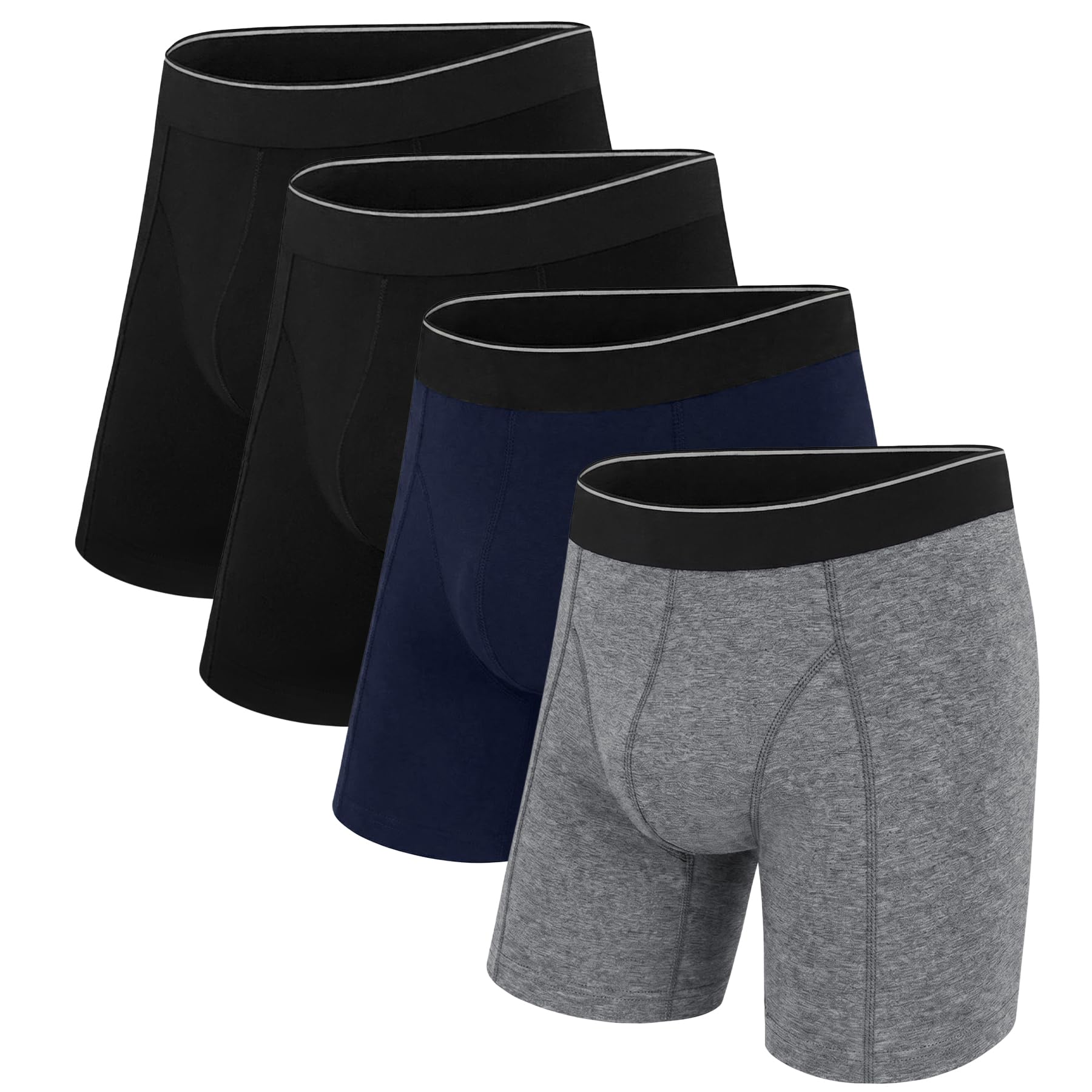 Uniexcosm Boxershorts Herren Baumwolle (2er - 5er Pack), Retroshorts Männer ohne kratzendes Etikett Bequeme Atmungsaktive Unterhosen für Alltag & Sport
