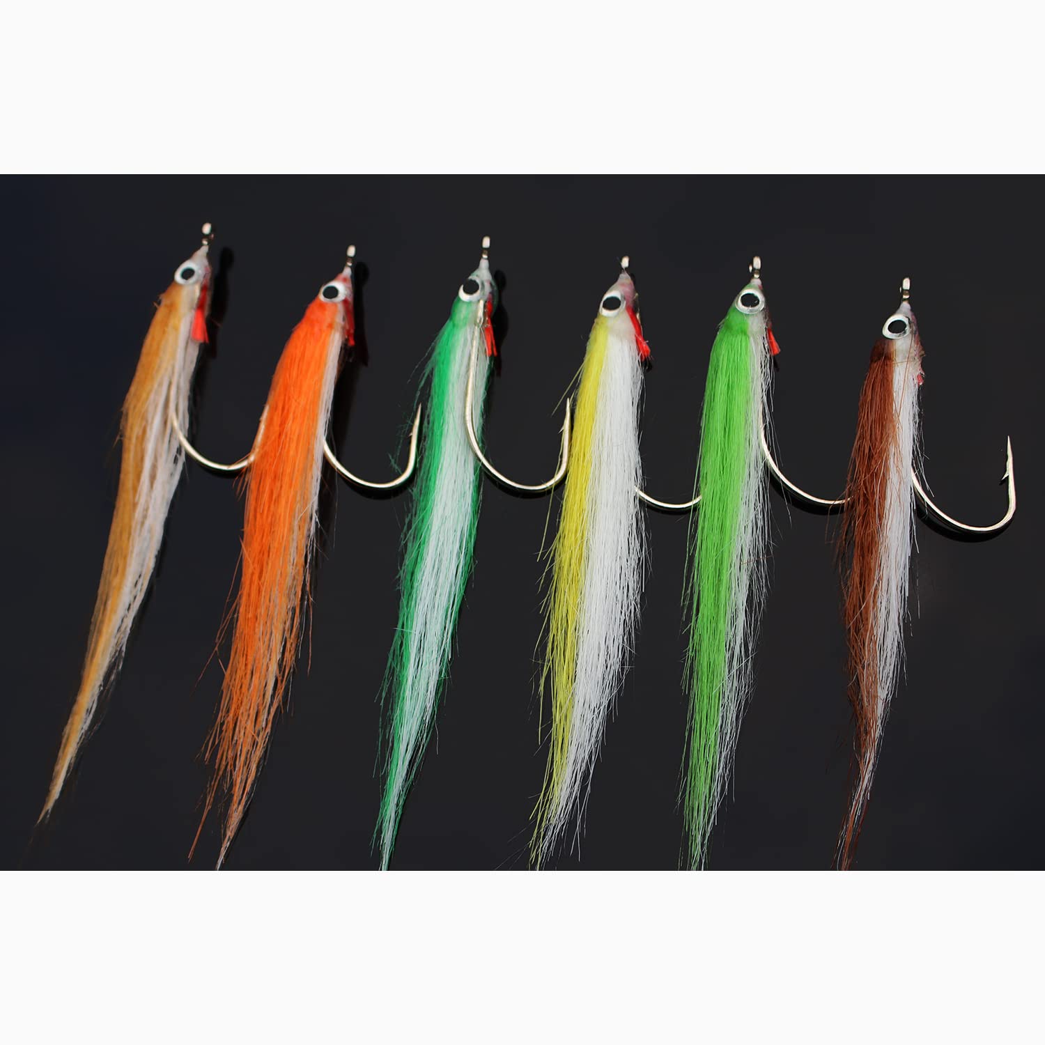 24 Esche Da Pesca A Cono Tigofly - Tube Fly Gialle E Verdi Per Trota E Salmone - Amo Triplo Misura 10,12,14