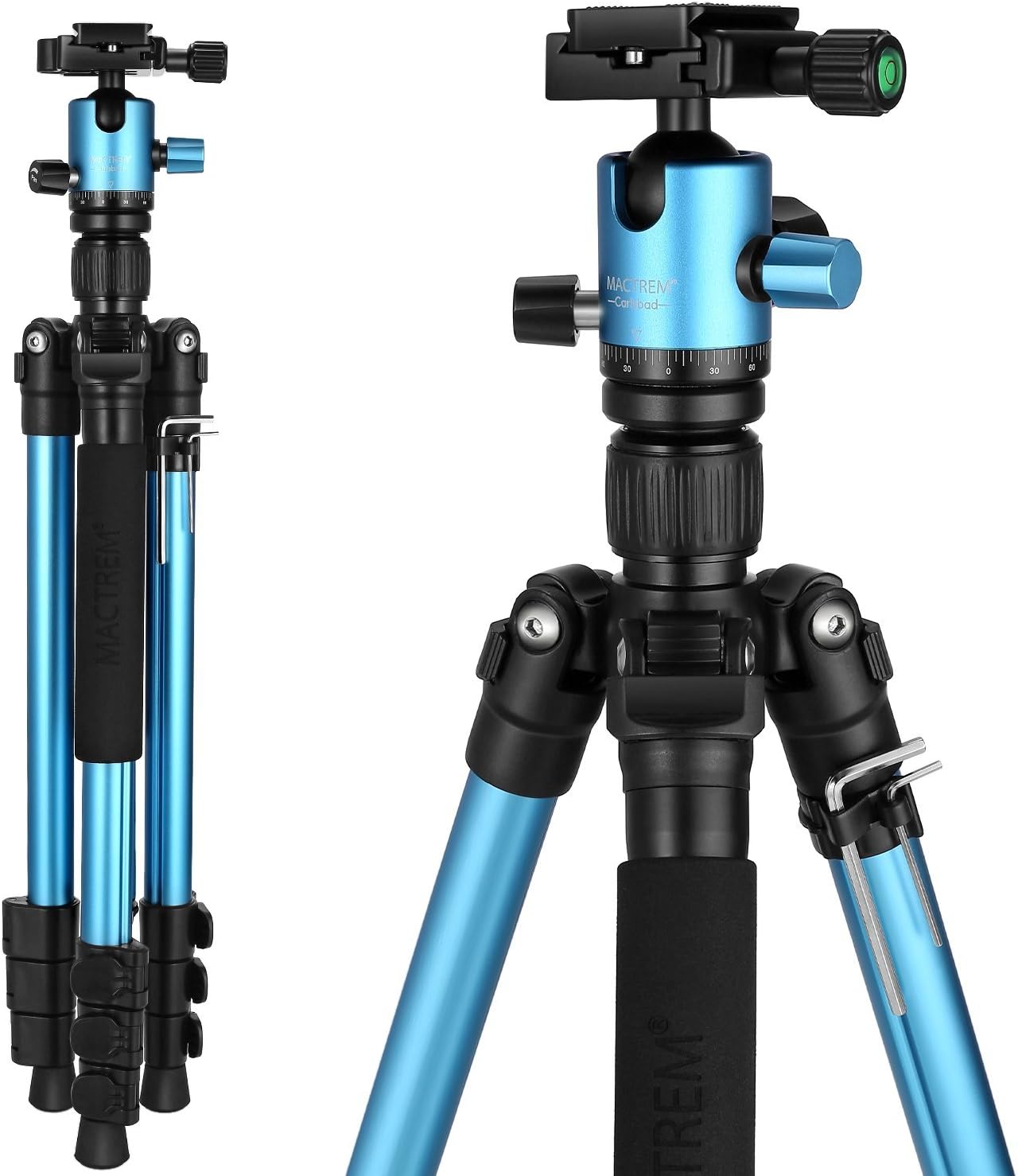 MACTREM Professional Camera Tripod with Phone Mount, 62" DSLR Tripod