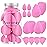 14 Pcs Make up Sponges Beauty Sponges Blender with 4 Pcs Powder Puff and 4 Pcs Mini Makeup Sponge for Foundation,Liquid,Powder,Concealer,Cream(Hot Pink)