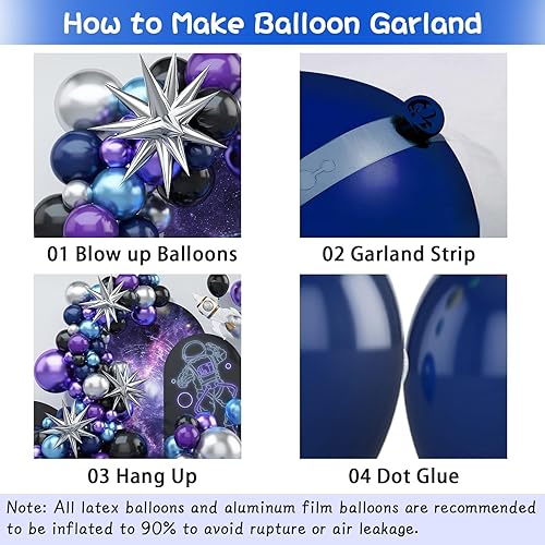 Miniatura 42 de Kit de arco de globos azules y amarillos, kit de guirnalda de globos de látex con globos de estrella de aluminio 4D para baby shower, aniversario