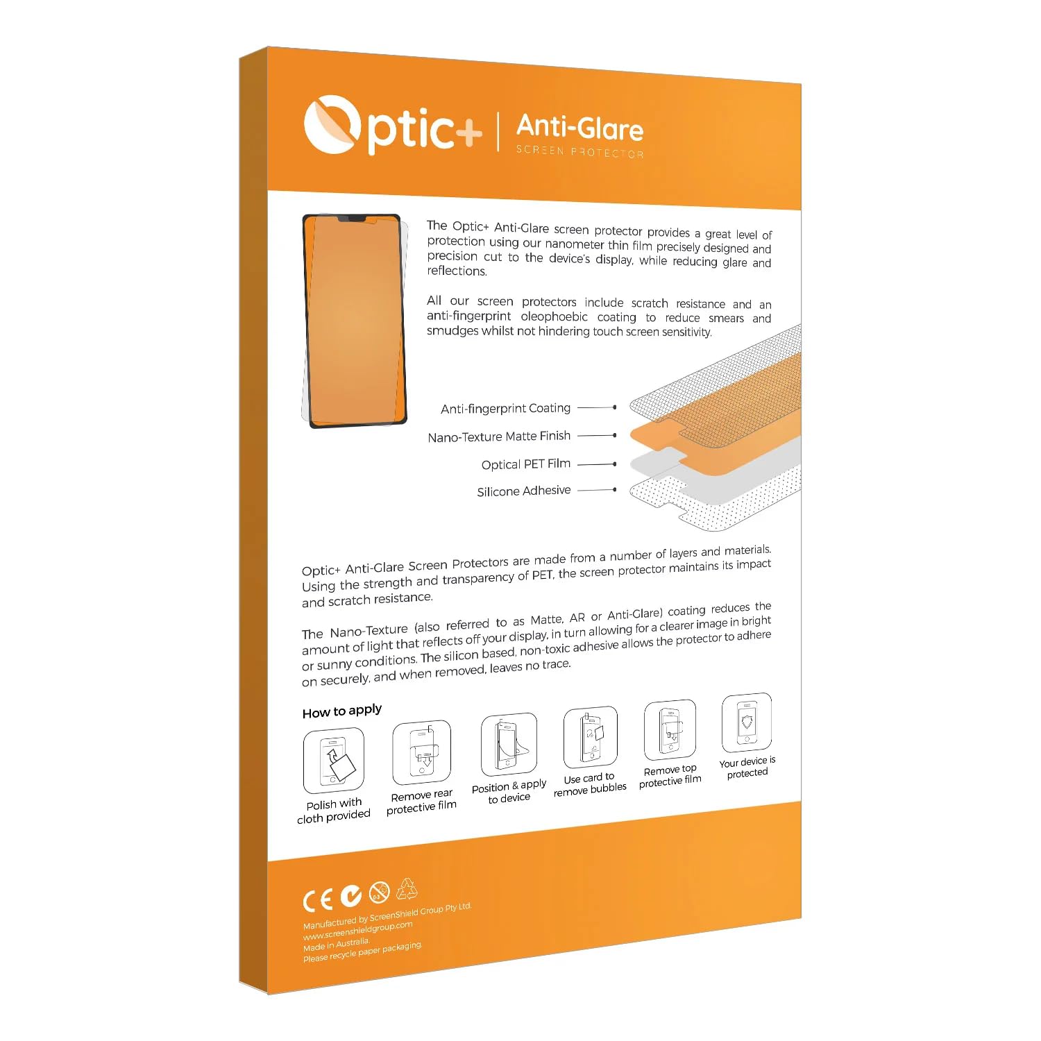 Optic+ Anti-Glare Screen Protector Compatible with Astell&Kern SP3000M