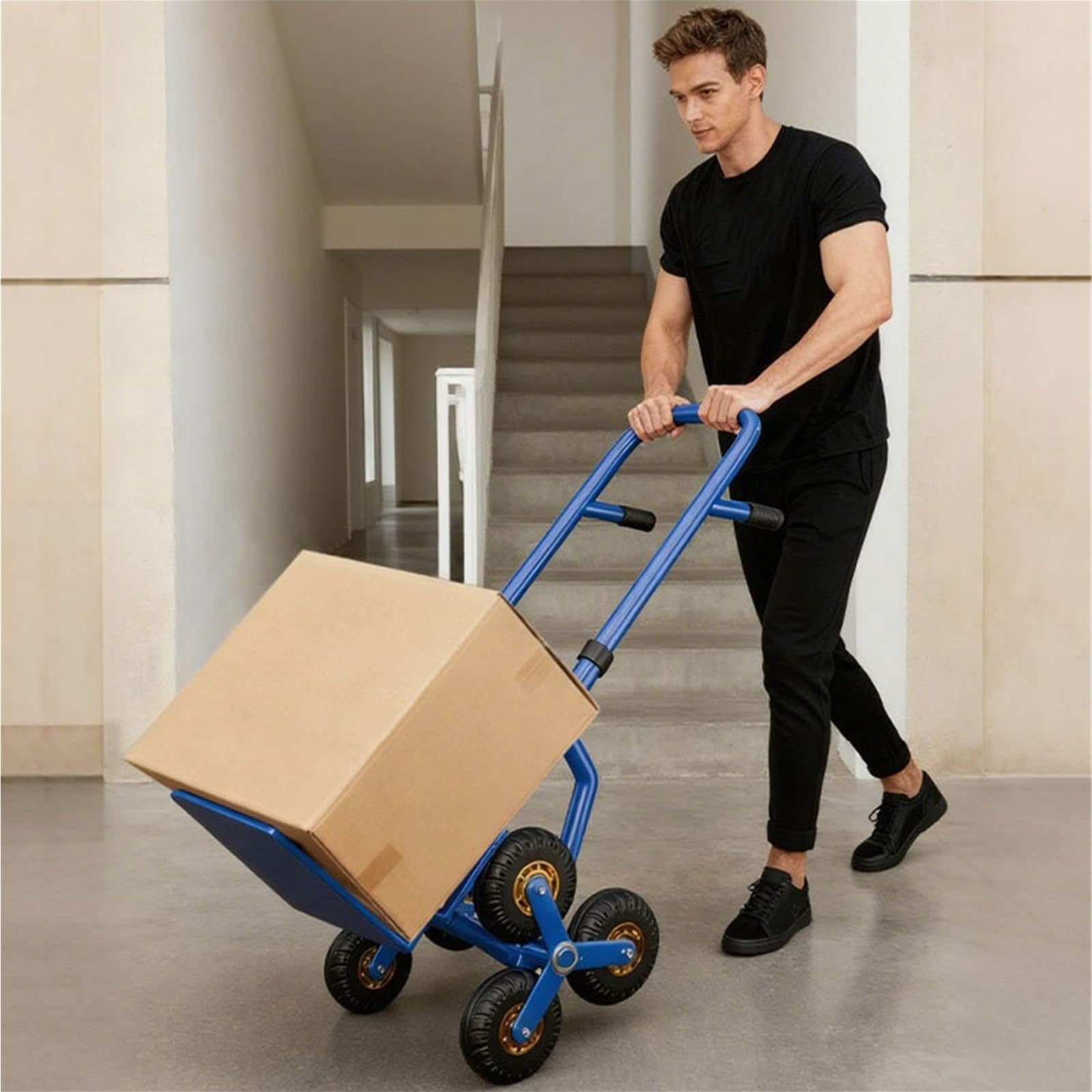 Schwerlast-Klappkarre Treppensteigen, kleiner Wagen, Frachtumschlaganhänger, faltbar, for den Hausgebrauch Paletten- und Transport auf Rädern