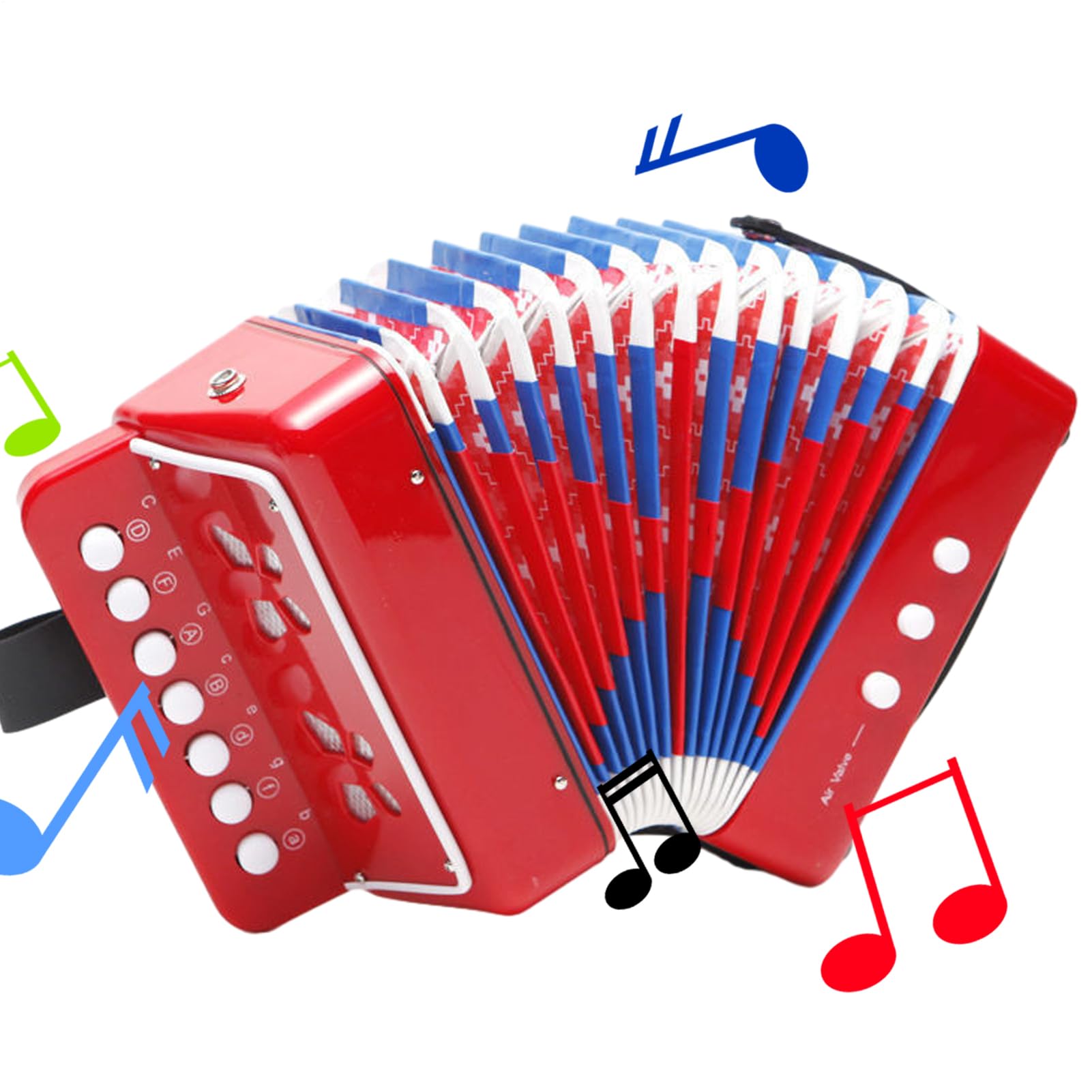 Accordeon Enfant, Jouet Accordéon 7 Touches Bouton Instrument Des Lumières Pour Enfant, Instruments À Clavier Accordéon Jouet Bouton, Musical Pour Débutants
