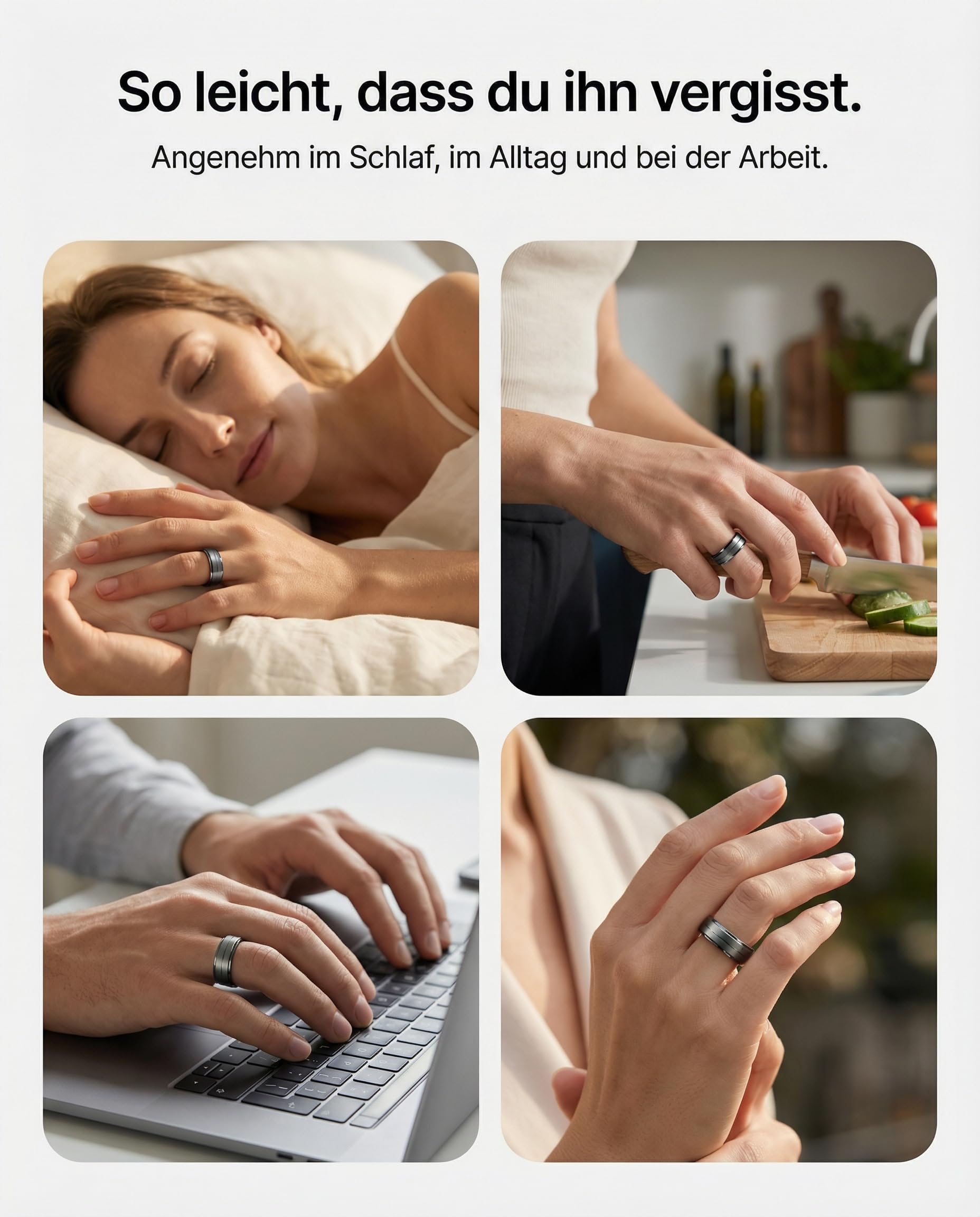 IVYO Smart Ring – Premium Gesundheitsring & Fitness Tracker ohne ABO – 24/7 Messung von Schlaf, Herzfrequenz, HRV, Stress & SpO2 – Ultraleicht, Wasserdicht & 7 Tage Akku