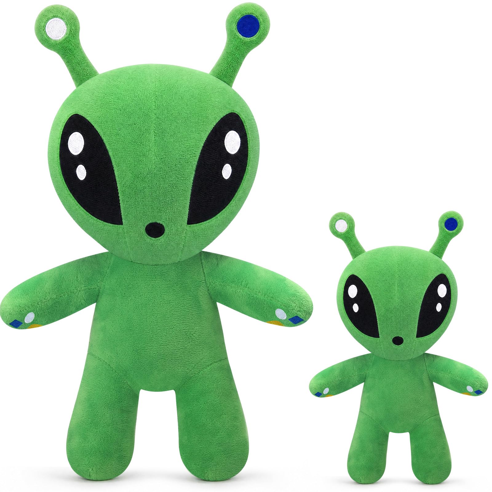 2 Pcs Green Alien Plush Toys, 13.7in/8in Alien Stuffed Dolls