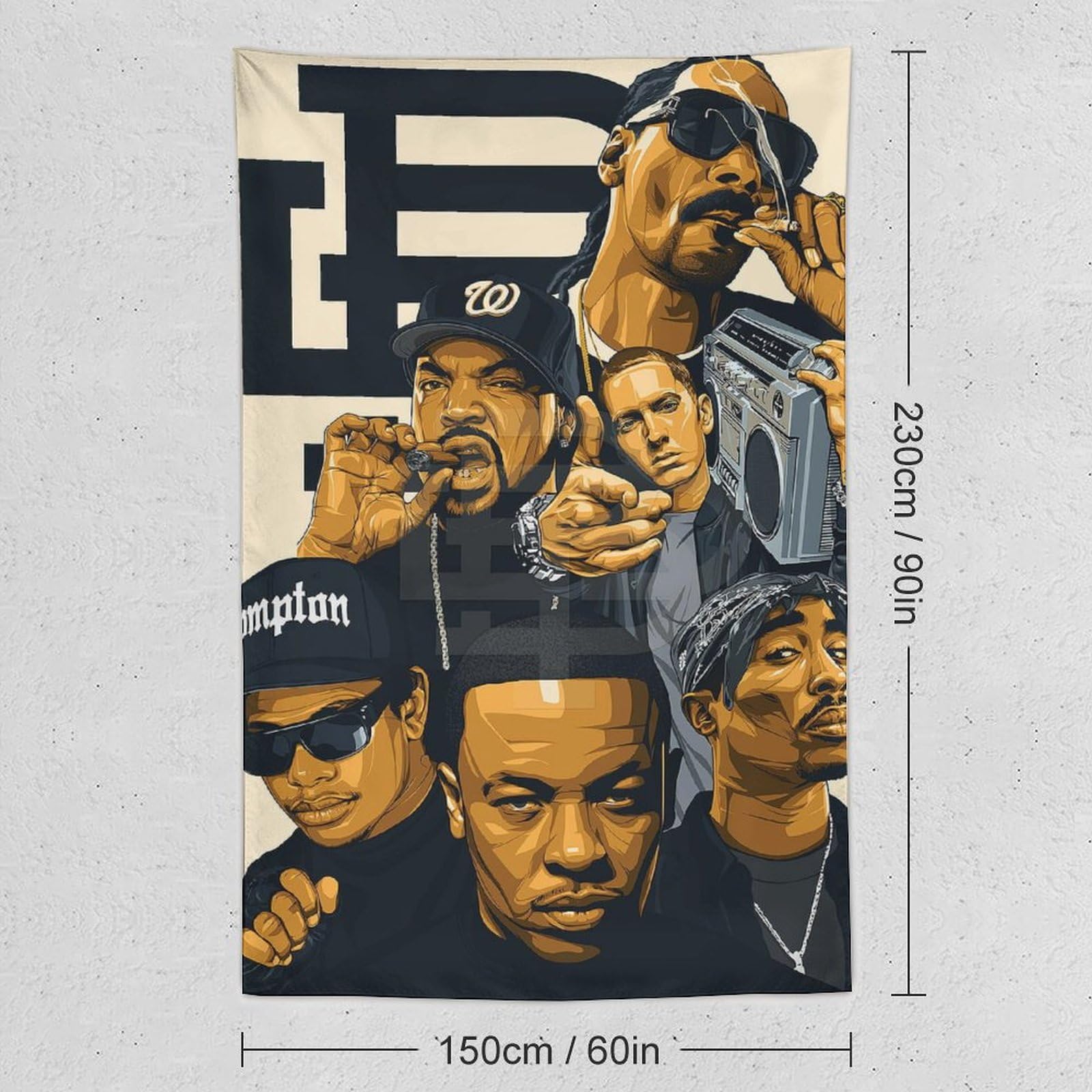 13 poster con stampa artistica da parete con immagine di cantante rap, hip hop, decorazione per la casa, 152,4 x 228,6 cm