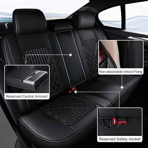 Miniatura 10 de TTX LIGHTING 2 fundas de asiento delantero de automóvil para Ford Maverick 2022 2023 2024 de piel de seda de hielo, transpirable, impermeable, para