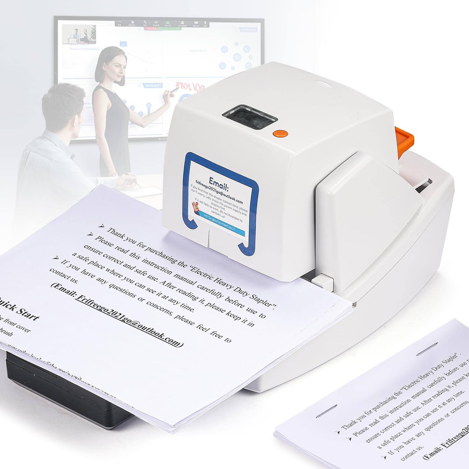 Electric Stapler Heavy Duty, Automatic Desktop Stapler with 5500 Staples