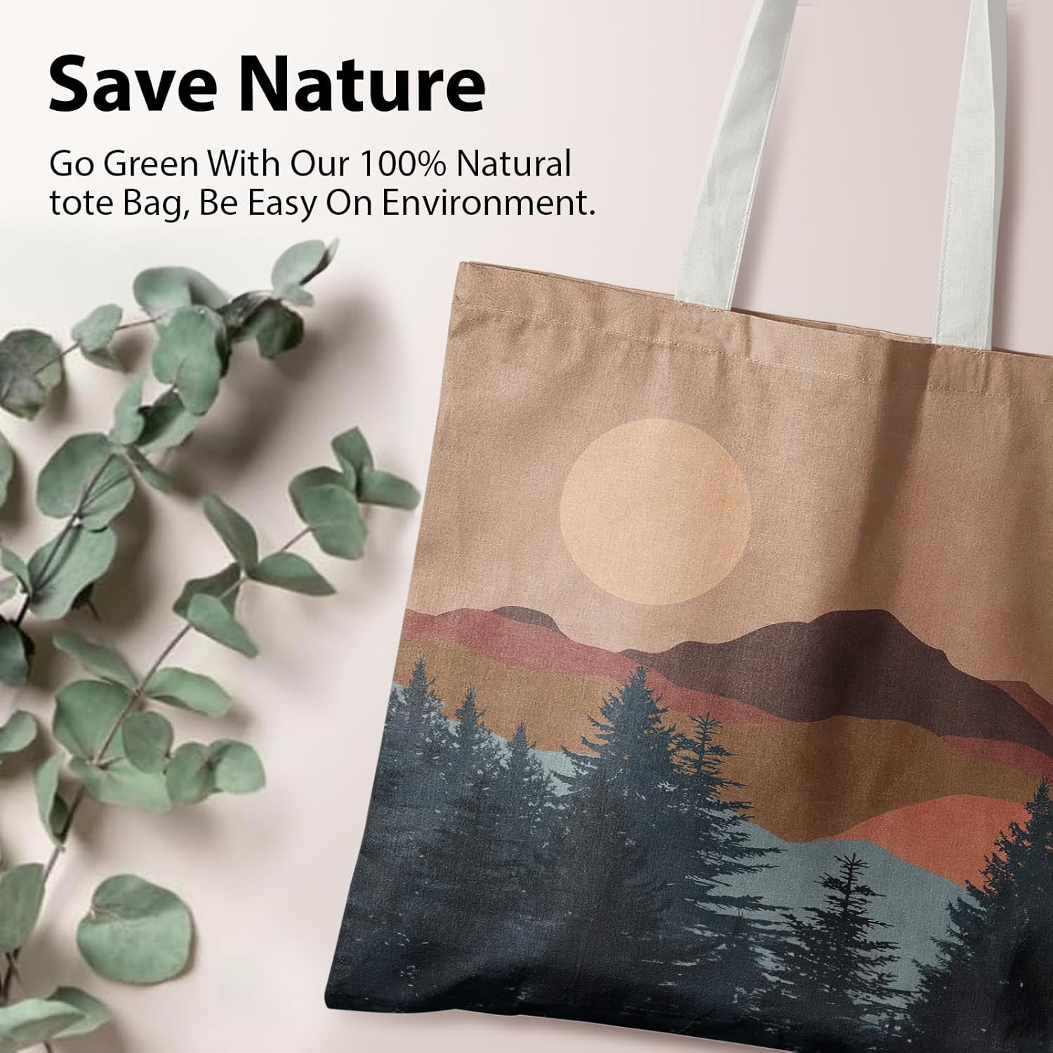 Boho Tote Bag Aesthetic, Minimalist Abstract Boho Terracotta Sun Sunshine Canvas Tote Bag for Women - Image 4