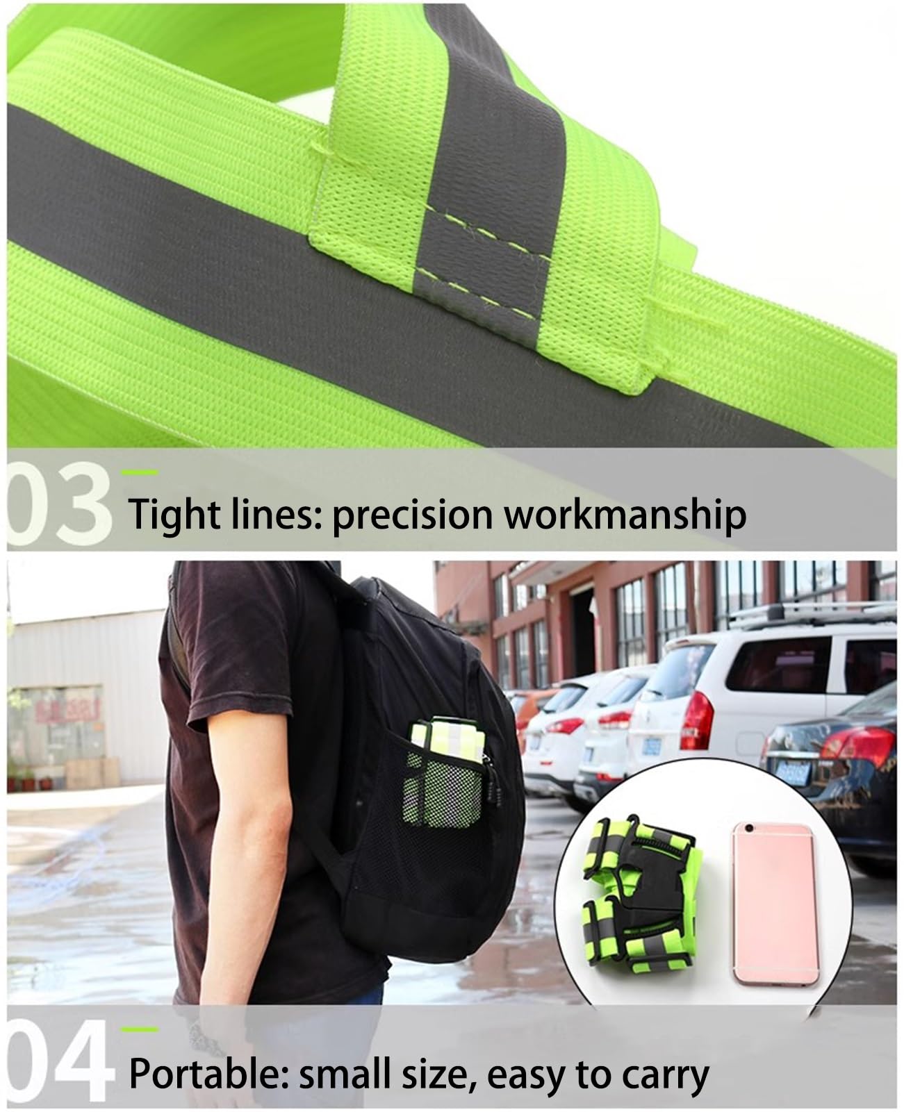 Gilet di sicurezza Gilet di sicurezza regolabile ad alta visibilità, gilet di sicurezza, per ciclismo notturno, escursionismo, jogging, passeggiate con il cane ( Color : Chartreuse , Size : 20pcs )