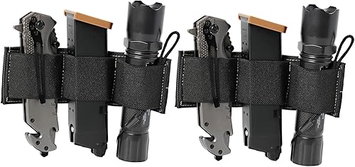 Miniatura 1 de Soporte para cargador de triple pistola, 1 paquete de soporte para linterna Molle, bolsa de gancho y bucle para mochilas de transporte ocultas,