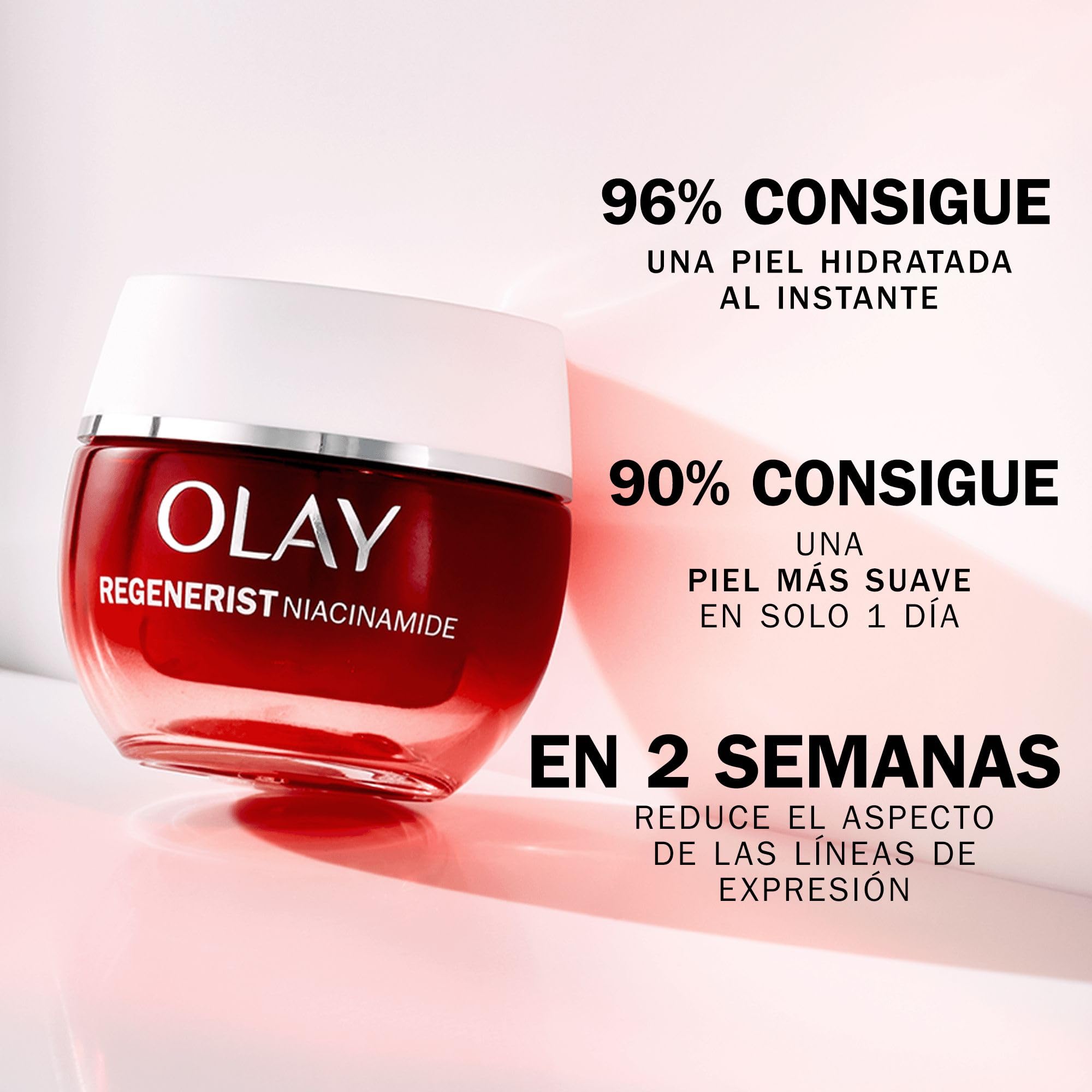 Olay Crema Facial de Día con Niacinamida. Hidratante Antiarrugas y Antiedad con Vitamina E, Niacinamida Antiedad y Glicerina. Regenera e Hidrata. Mejora los Signos del Envejecimiento. No Grasa. 50ml