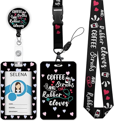 Divertidos cordones de enfermera para tarjetas de identificación etiquetas de nombre soporte para tarjetas de identificación soporte para tarjetas