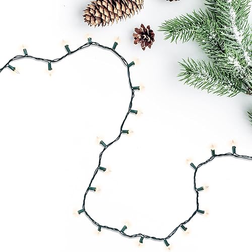 Miniatura 6 de Juego de 100 mini luces navideñas transparentes, cable verde de 20.25 pies