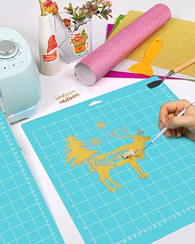 Miniatura 8 de Colemoly Alfombrilla de corte para Cricut, paquete de 2 tarjetas estándar de 12 x 12 pulgadas de corte claro para Maker 3MakerExplore 3Air 2AirOne,