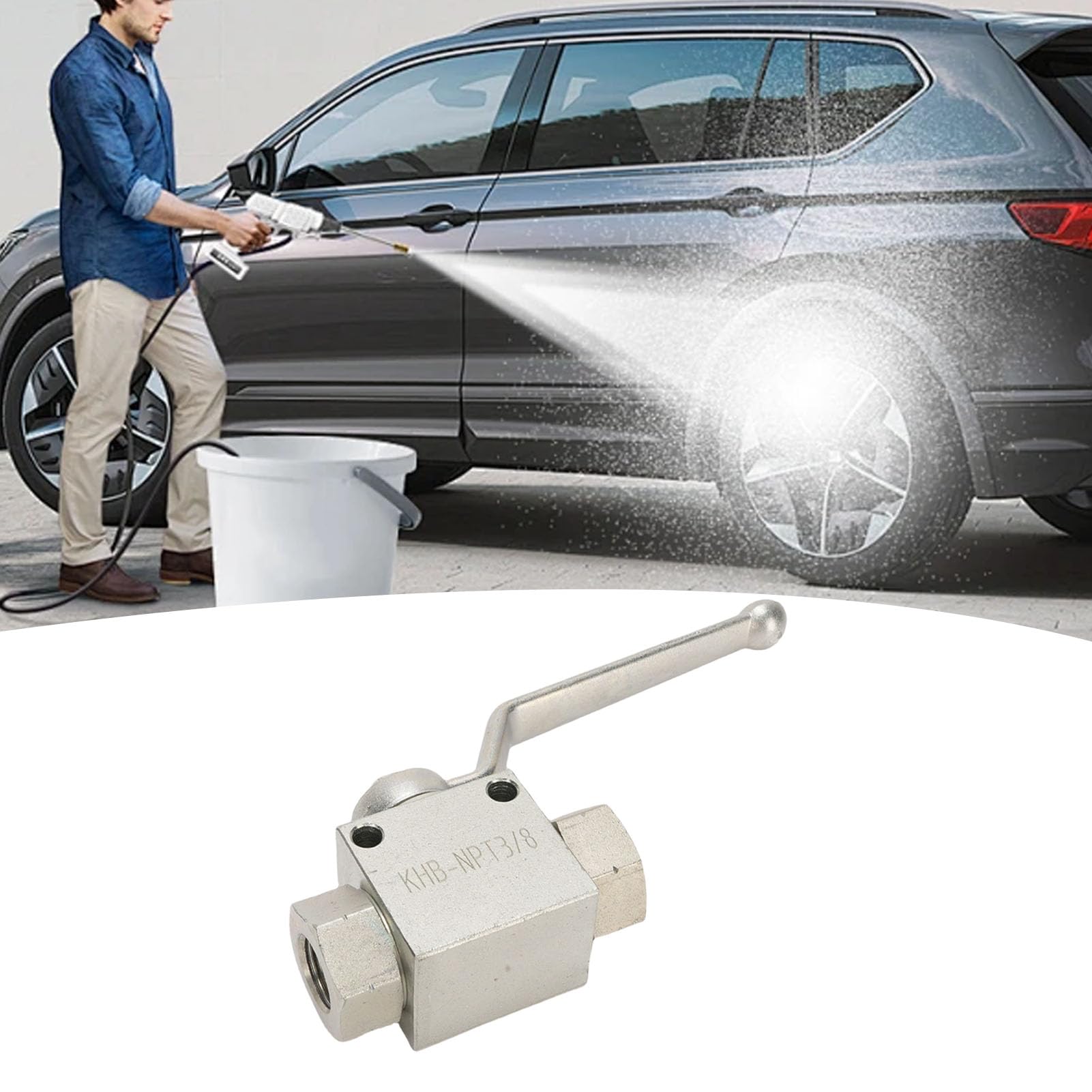 Kit valvola a sfera per idropulitrice in acciaio inossidabile con attacco rapido da 3/8 pollici e spina per pistola e ugello per pompa a tubo di lavaggio elettrico - Potenza