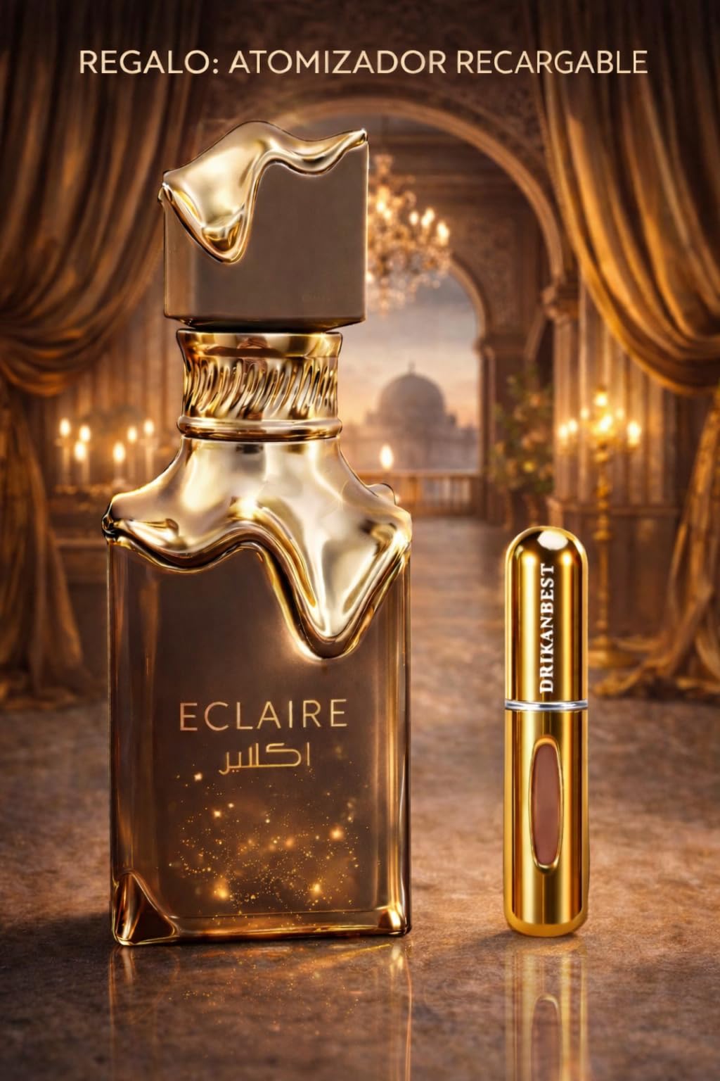 Perfume Eclaire 100ml,Fragancia Femenina Dulce con Notas de Caramelo y Miel + Regalo Atomizador Recargable 5ml Drikanbest