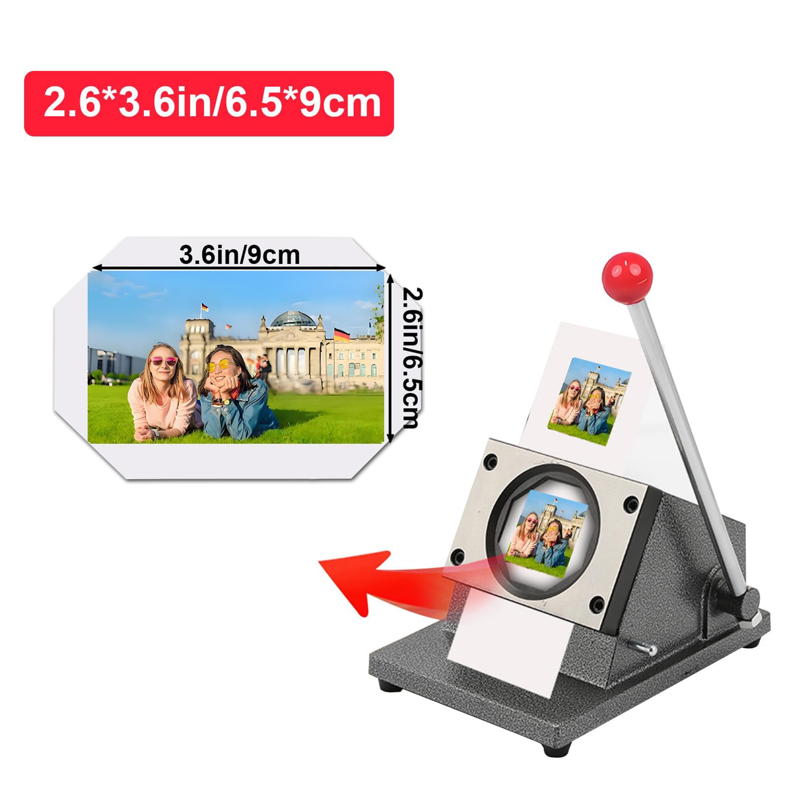 Foto-Magnet-Maschine zum Selbermachen, 65 x 90 mm, Kühlschrankmagnet-Hersteller mit 200 Verbrauchsmaterialien für Kühlschrank und Eisenmöbel Dekoration