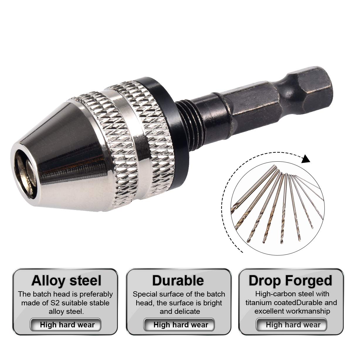 Amazon | HOHXEN キーレスミニ3爪ドリルチャック ドライバー