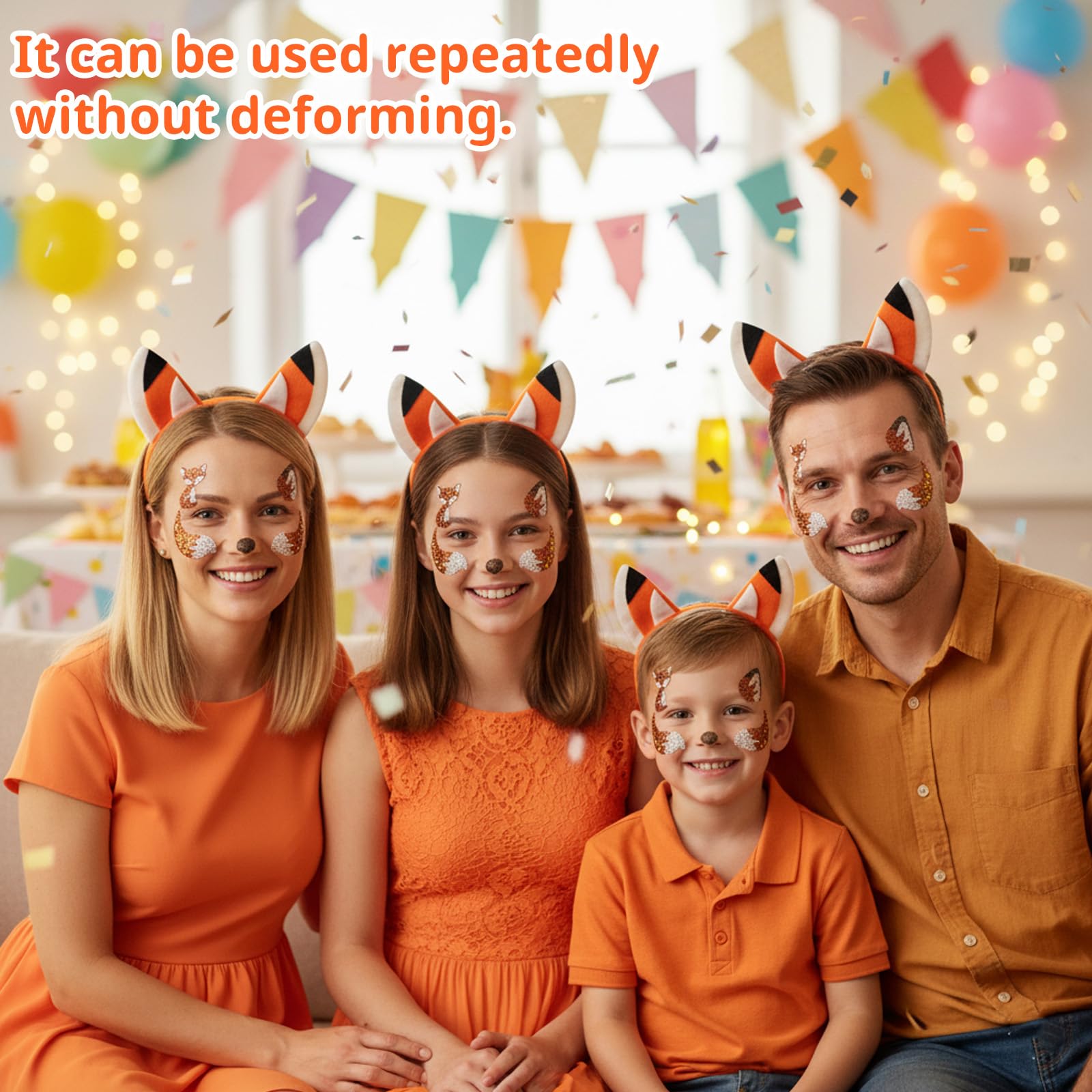 SrgPui 4Pcs Fox Costume for Kids Animal Costume Set including Fox Ears and Tail, Kids Animal Costumes for Dress Up Accessories - Image 4