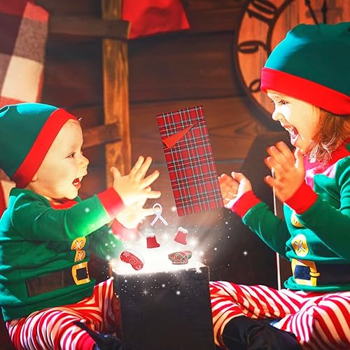 Miniatura 4 de 1 juego de accesorios de muñeca elfo de Navidad 2024, incluye delantal, sombrero de chef, hamaca, saco de dormir, bata de baño, suéter, vestido,