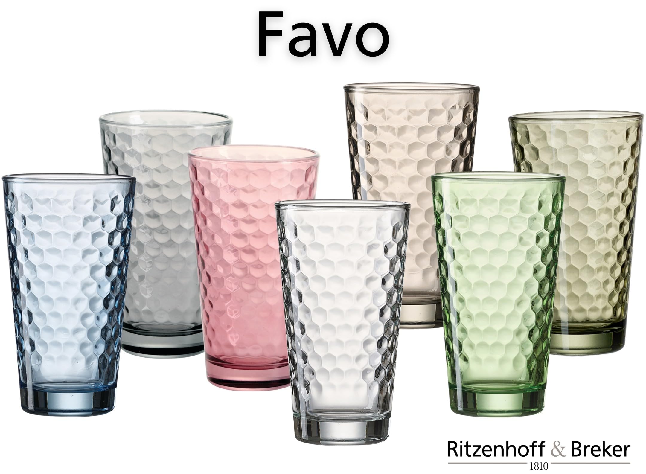 Ritzenhoff & Breker Zestaw szklanek do longdrinków Favo | 6-częściowy | 350 ml