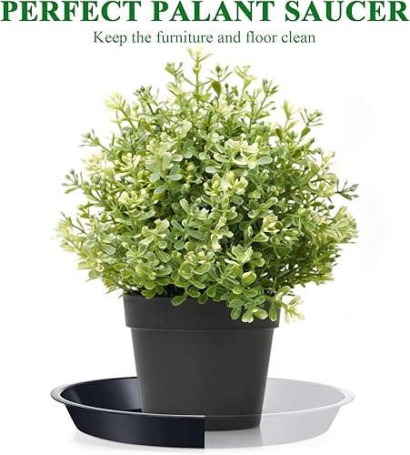 Miniatura 4 de Paquete de 30 platillos redondos de plástico para plantas, platillos negros para macetas, platos gruesos para plantas, bandeja de agua, bandeja de