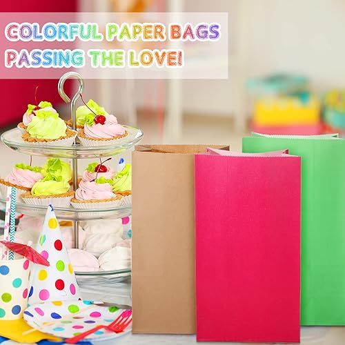 Miniatura 5 de Zhehao 120 bolsas envueltas de color sólido para fiestas, 12 colores, pequeñas bolsas de papel de regalo para cumpleaños, baby shower, boda,