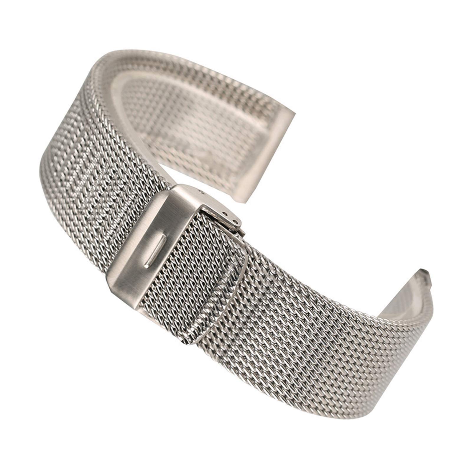 18/20/22mm Siatka ze stali nierdzewnej Watch Band Zwart/Zilver/Rose Goud Pasek z haczykiem Klamra Męski zegarek zamienny (Kolor: Zwart, Rozmiar: 18mm)
