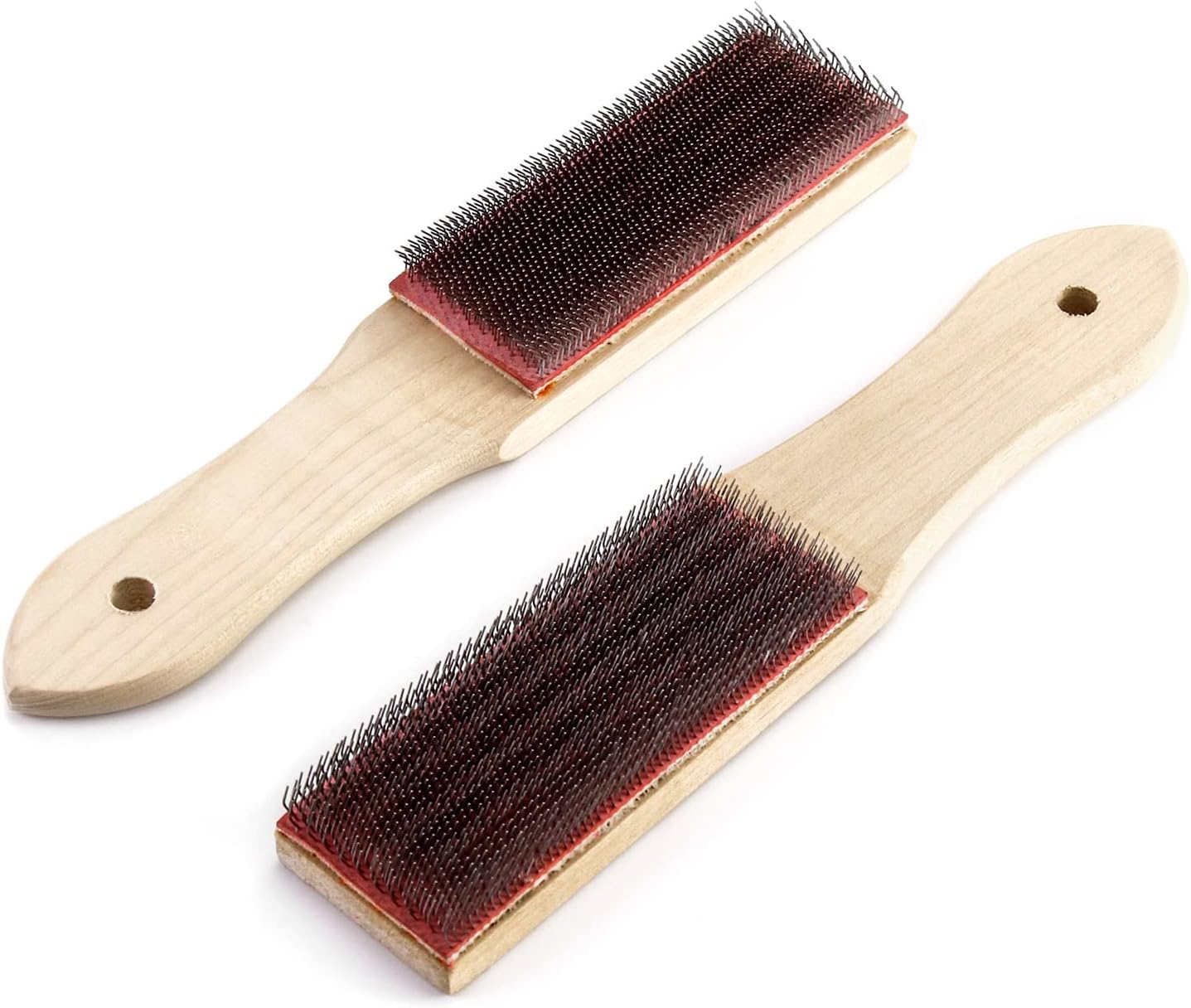 QWORK File Cleaner Carded, 2 Pack, 8" Universal File Card and Brush