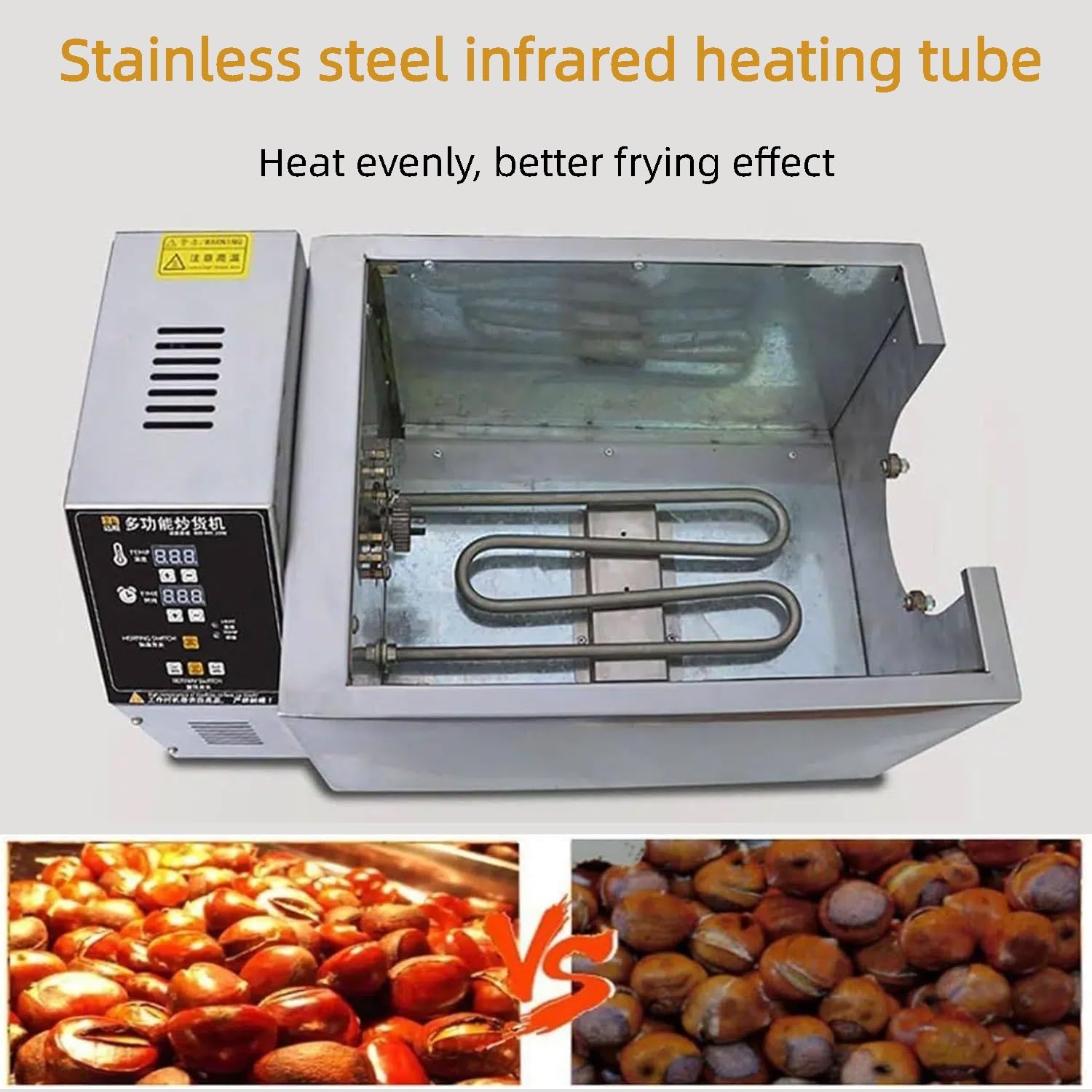Machine Automatique de torréfacteur de café 2200W Roasting Commercial d'écrou de Haricots en Acier Inoxydable avec Thermostat et minuterie pour l'utilisation d'entreprise à Domicile