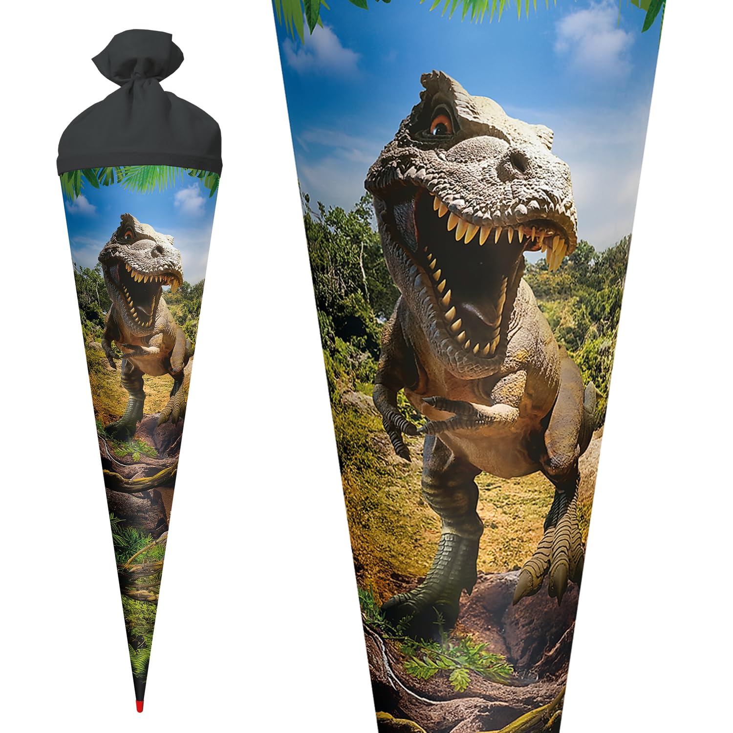 ROTH Tyrannosaurus-Bolsa de azúcar Redonda (70 cm, Cierre de Fieltro), Color Negro (Unbekannt 10278788)
