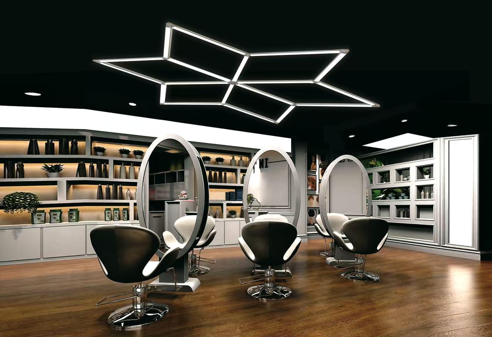 Lámpara de techo LED hexagonal para garaje-18pcs luces de tubo,126W 6500K luces LED de techo conectables para taller, garaje, almacén, gimnasio,sala de lavado para el cuidado del automóvil