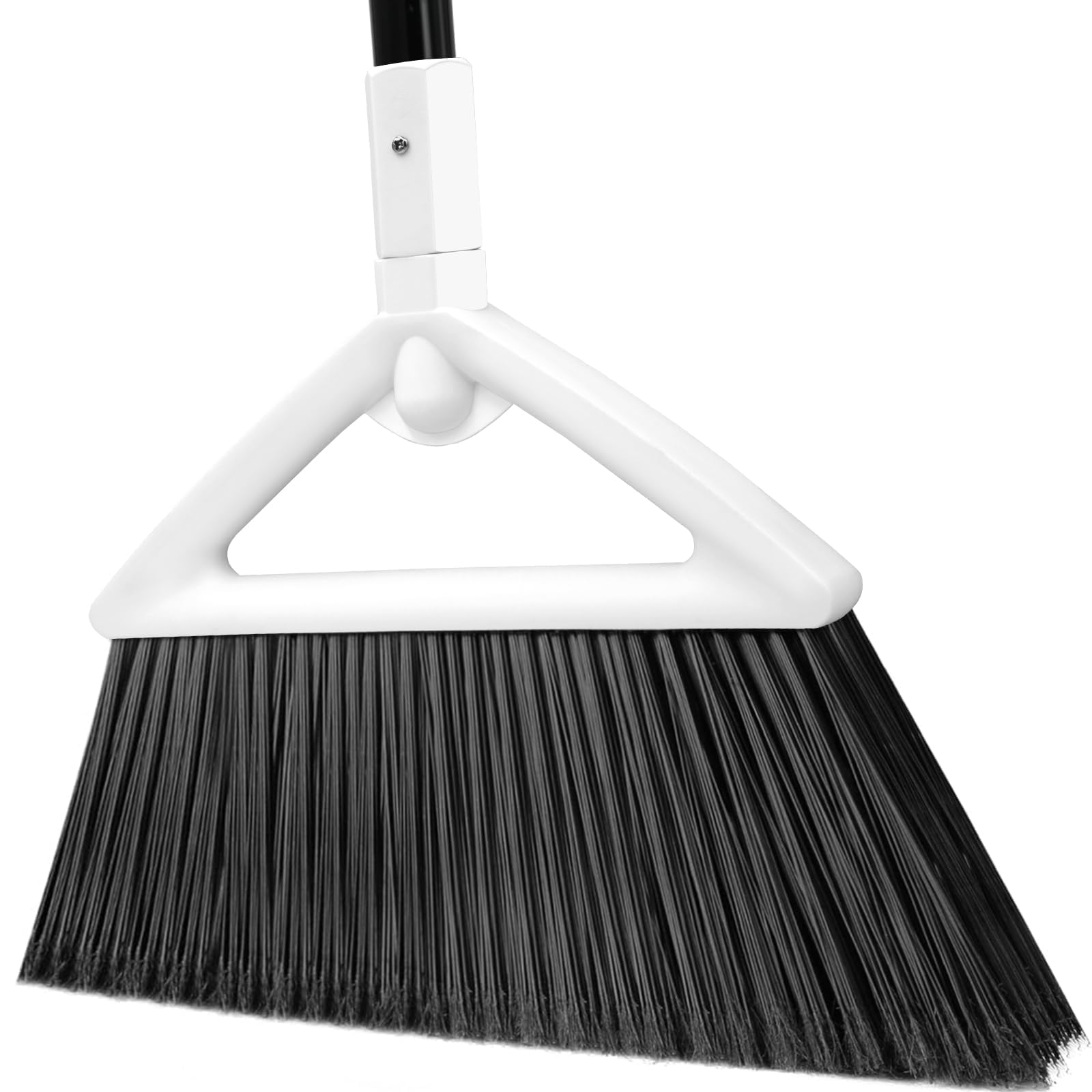 Heavy Duty White Angle Broom with Long Handle - 1 Pack