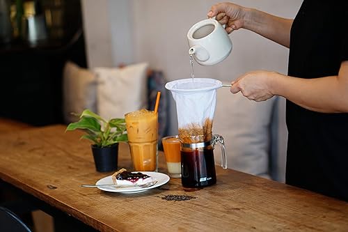 Miniatura 6 de Filtro de té de estilo tailandés tradicional de acero inoxidable, tamaño 3 pulgadas (pequeño, blanco)