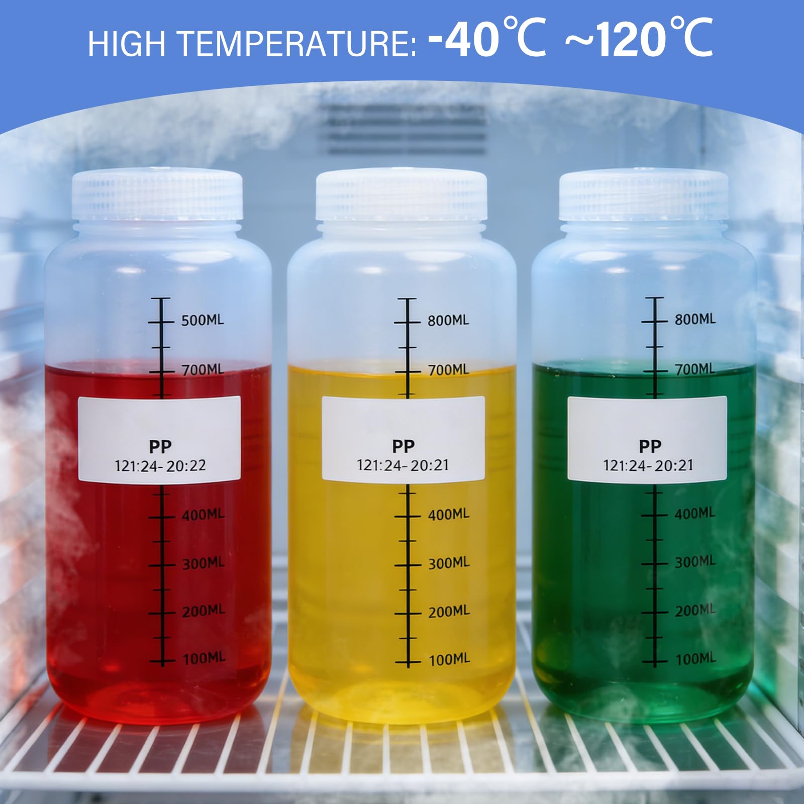 4 bottiglie a collo largo, in plastica, da 1000 ml, per laboratorio, a prova di perdite, a collo largo, con etichette scalate, per bottiglie di pillole, bottiglie di campioni d'acqua