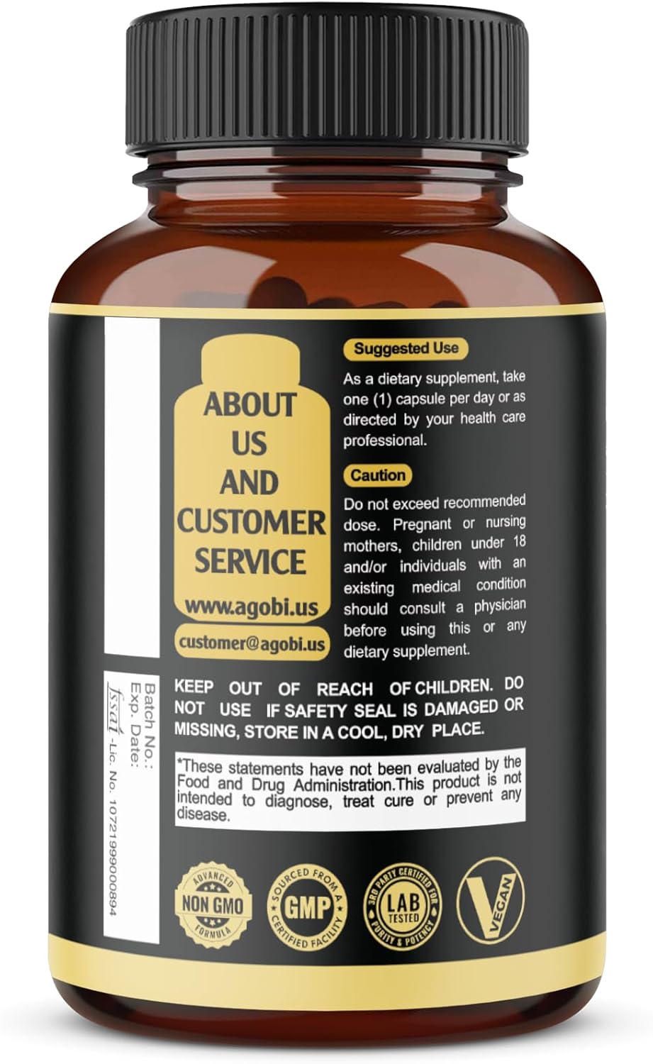agobi 9in1 Brain Support Supplement - Blended with Ashwagandha, Panax Ginseng, Gotu Kola, Ginkgo Biloba, Black Pepper & More - Accuracy, Focus, Memory & Energy Booster - 150 Capsules for 5 Months - Image 8