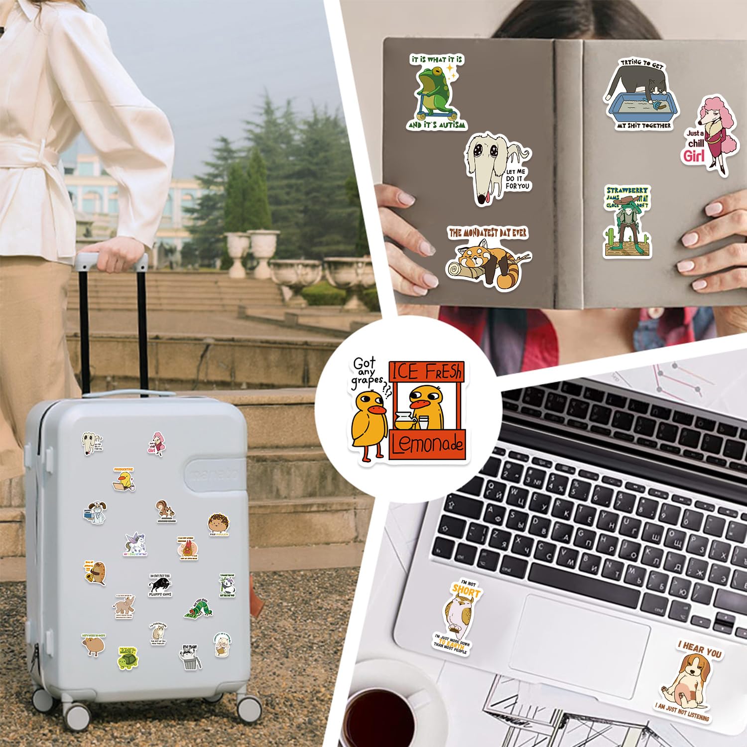200 Pcs Prank Meme Stickers for Skateboard,Luggage,Guitar,Water Bottles,Phone,Character Expression Cute Style Stickers Waterproof Vinyl,Graffiti Decorate for Teens Girls Motivate Gift - Image 4