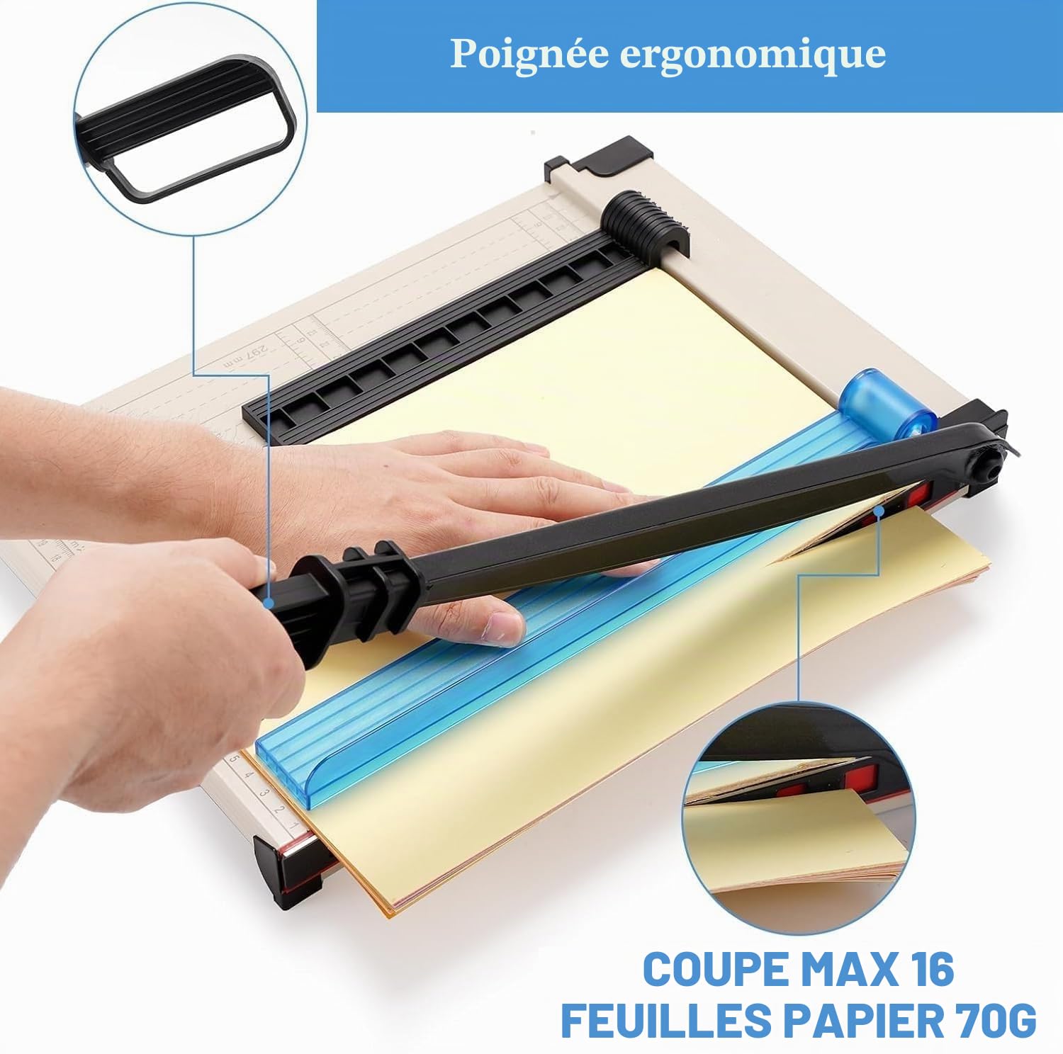 Coupe-Papier Précis - 12 Longueurs de Coupe, Capacité de 12 Feuille, Pour Papier et Carton, Vinyle