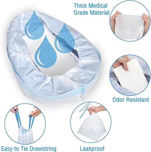 Miniatura 6 de ONEDONE Forros para sartenes con almohadillas superabsorbentes, 20 forros desechables para sartenes con cuerda de tracción, de grado médico y ajuste