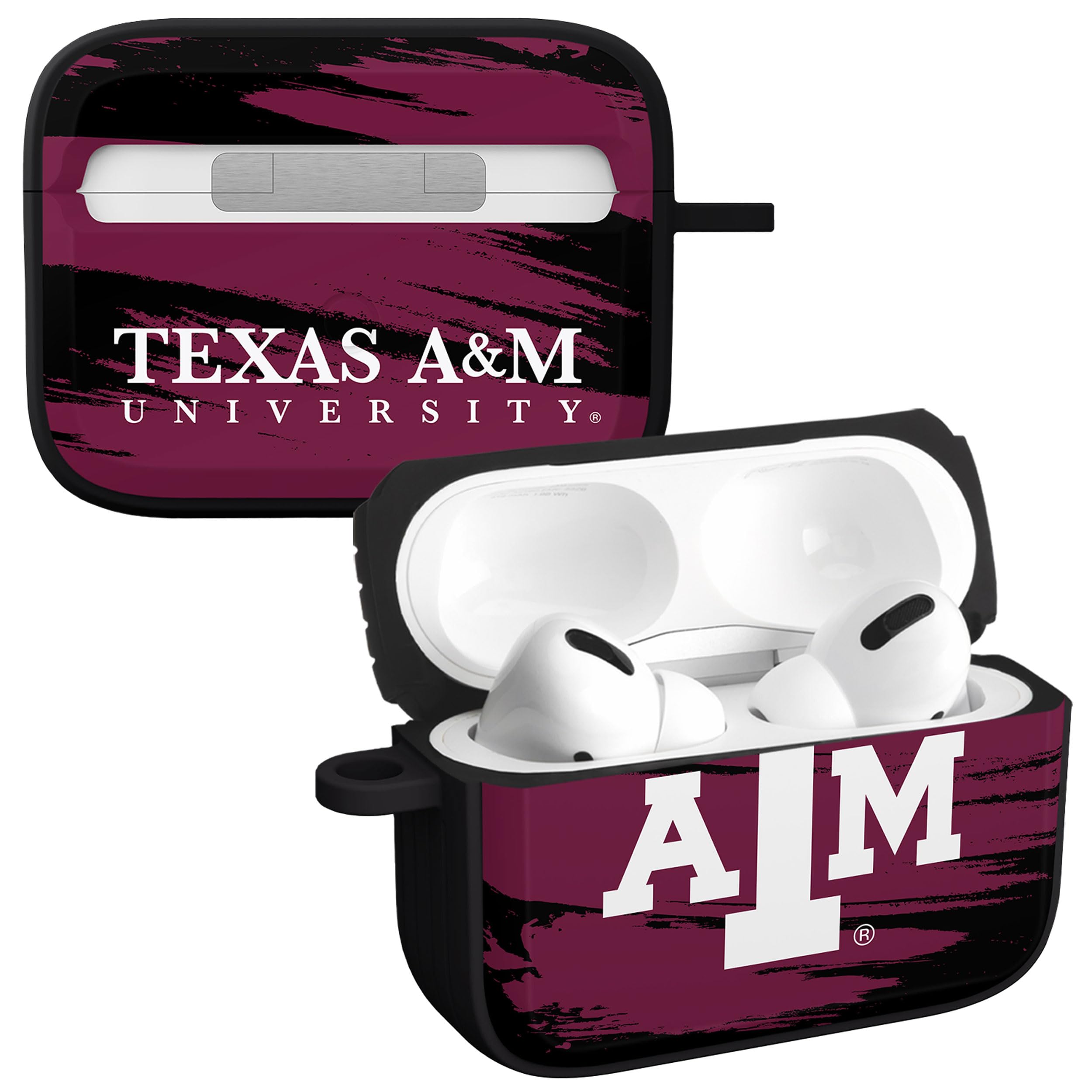 Affinity Bands Texas A&M Aggies HDX Case Cover Compatible with Apple AirPods Pro 1 & 2 (Paint Stripe)